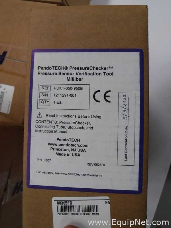 Unused Lot of 8 Brand New PendoTECH LLC PDKT-650-950B Pressure Checkers