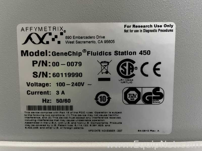Estação Matriz Affymetrix GeneChip Fluidics Station 450