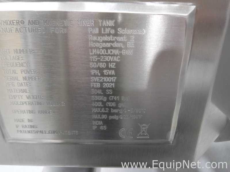 PALL LM400JCMA-B4N Mobile 400 Litre Stainless Steel Jacketed Single Use Magnetic Mix Tank