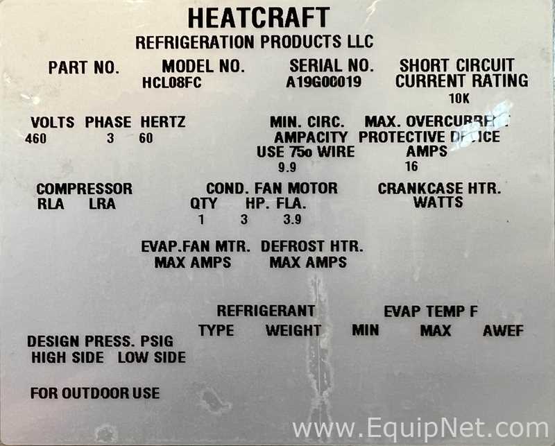 Heat Craft-Bohn HCL08FC Air Handler