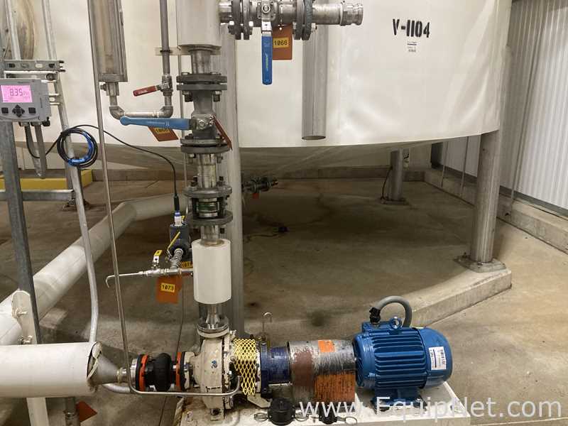 Alpha Tank 20,000 Gallon 316 Stainless Steel Agitated Tank With Centrifugal Pump  V-1104  P-1104