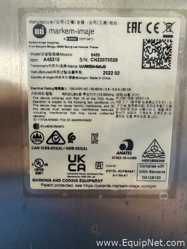 Marcador de Código ou Impressão Markem Imaje 9450