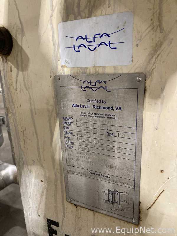 Alfa Laval 18.08 Sq. Ft. Stainless Steel Plate and Frame Heat Exchanger  E-4458