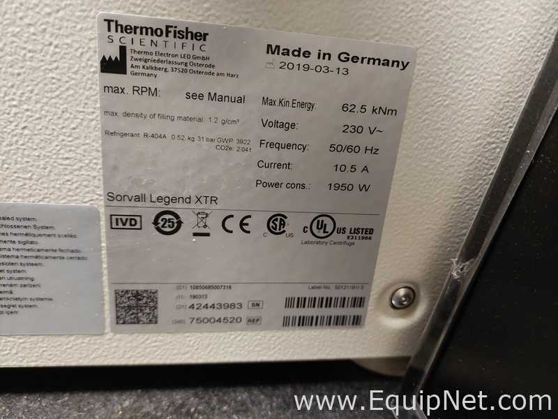 Thermo Legend XTR Refrigerated Centrifuge