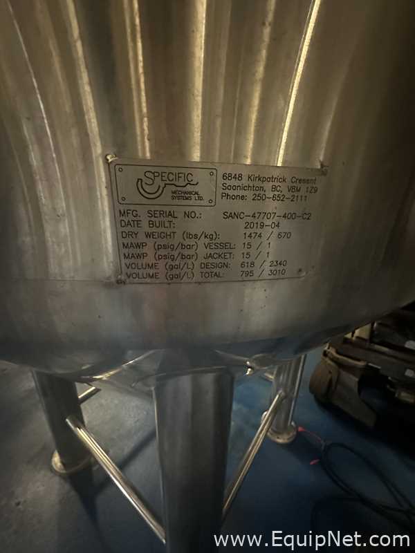 TanqueAlmacenamientoVerticalAceroInoxidable Capacidadaproximadamente 20bbl SpecificBrewingDistilling