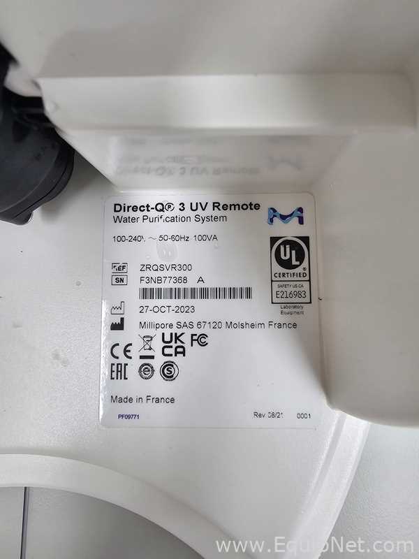 Sistema de Purificación y Destilación de Agua Millipore Direct-Q 3 UV-R