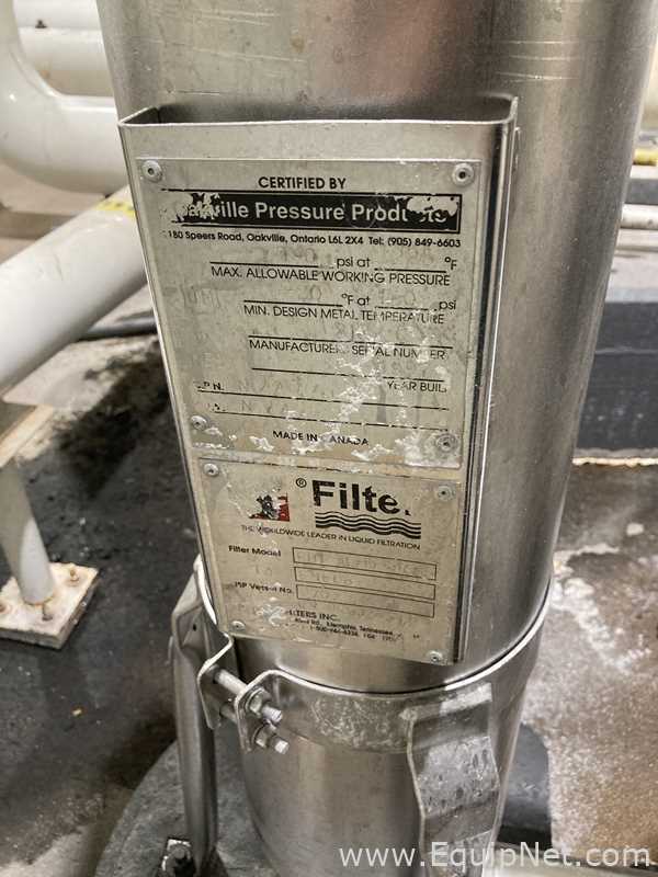 Two GAF Cartridge Filter System RB1-AL-M-316 Stainless Steel Filters F-1513 A and B