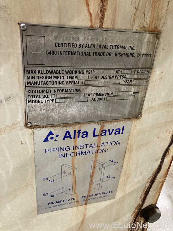 27.1 Sq. Ft. Alpha Laval Stainless Steel Plate and Frame Heat Exchanger  E-1515