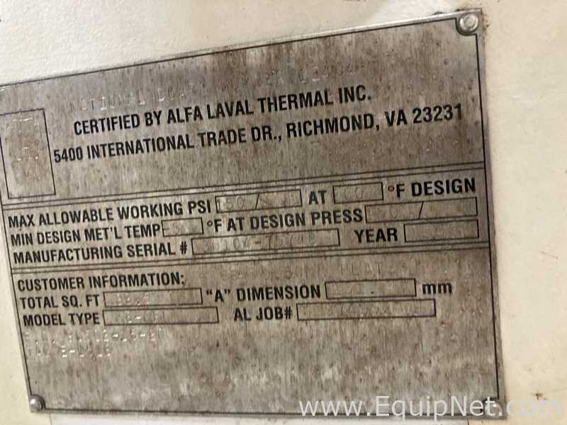 96.5 Sq. Ft. Alpha Laval Stainless Steel Plate and Frame Heat Exchanger  E-1516