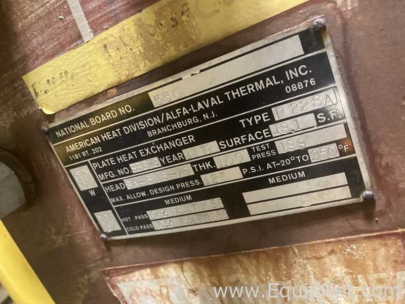 Intercambiador de Calor American Heat Division Alfa Laval Thermal, Inc. P 22 SA