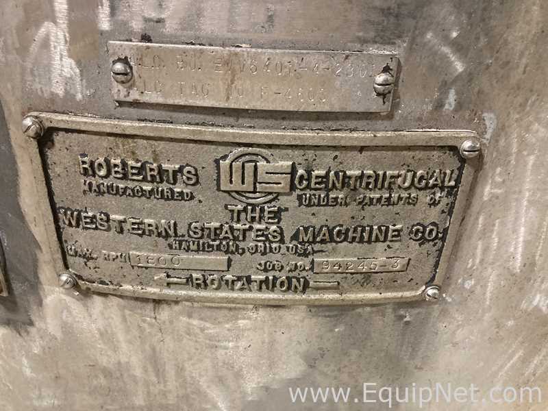 Centerslung/Centrífuga de Cesta Western States Machine Company G-16.  48 Polegadas