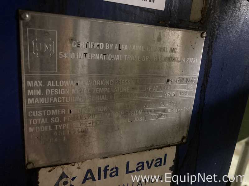 Alpha Laval 40.20 Stainless Steel Plate and Frame Heat Exchanger  E-4317