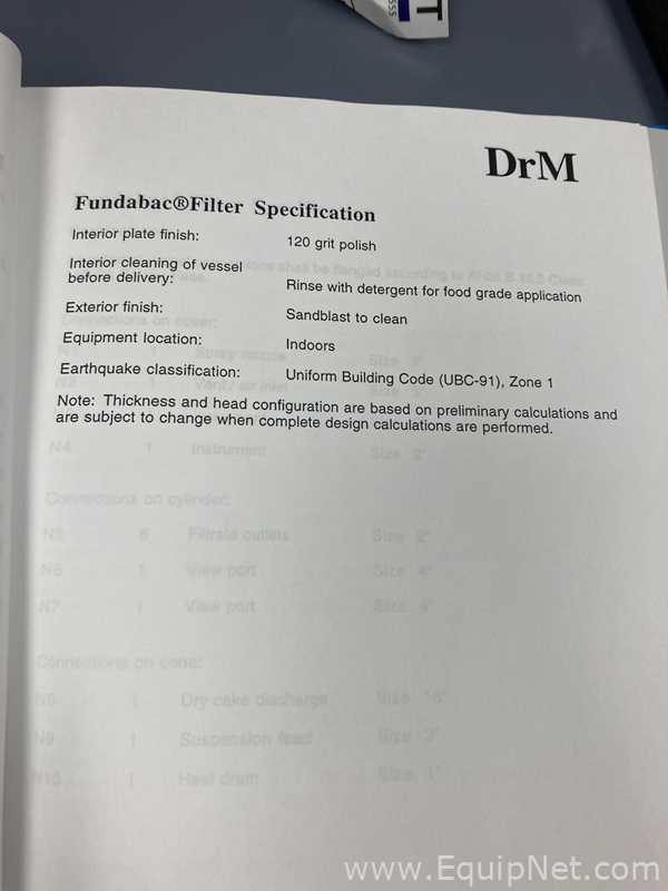 Filtro de Presión Acero inoxidable DrM, Dr. Muller AG, Switzerland Fundabac R-020-48-1650/T130Z