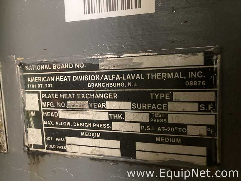 Intercambiador de Calor American Heat Division Alfa Laval Thermal, Inc. P32S7