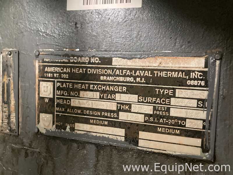 Intercambiador de Calor American Heat Division Alfa Laval Thermal, Inc. P32S7