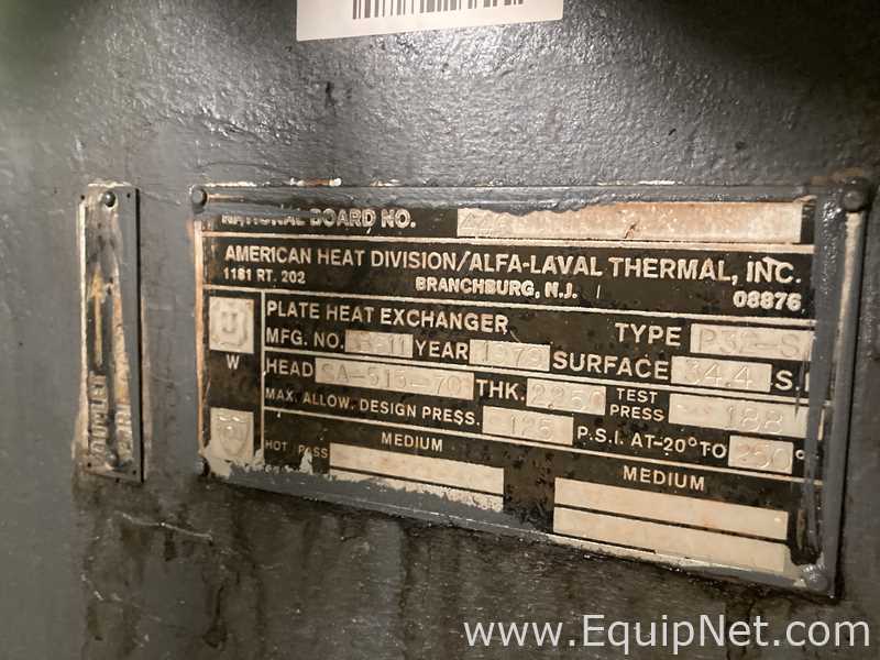 Intercambiador de Calor American Heat Division Alfa Laval Thermal, Inc. P32-S