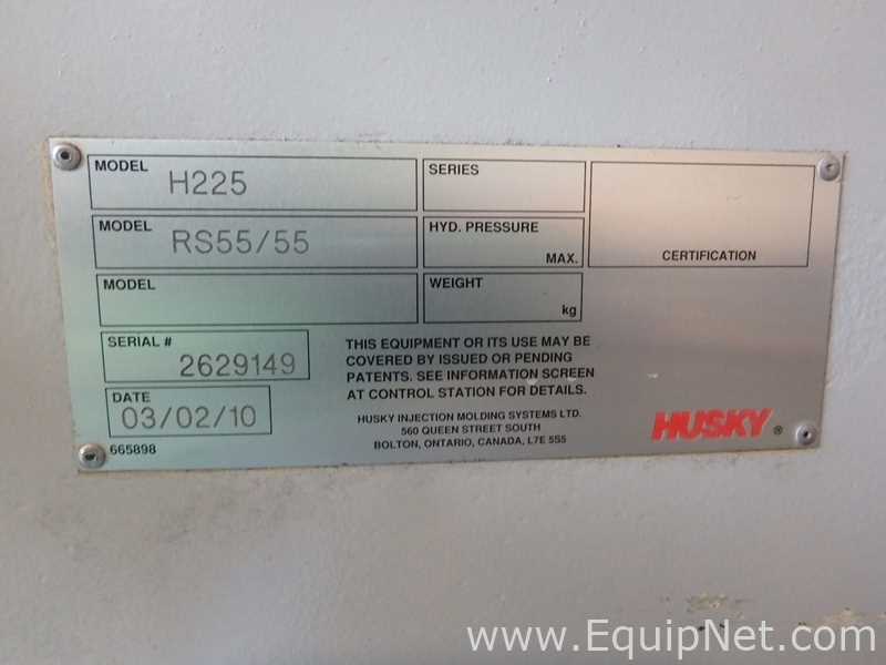 Husky H225 RS55|55 Injection Molding Machine  Clamping force 225 Tons