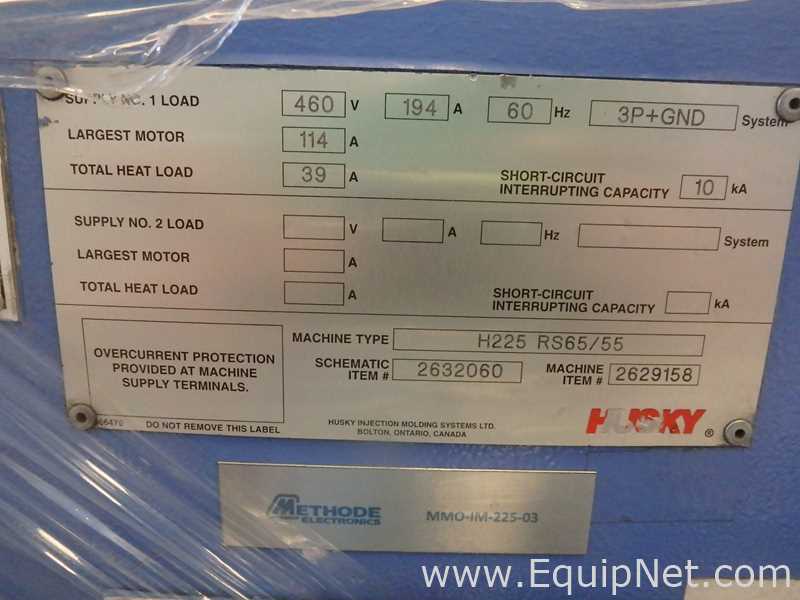 Husky H225 RS65|55 Injection Molding Machine  Clamping force 225 Tons
