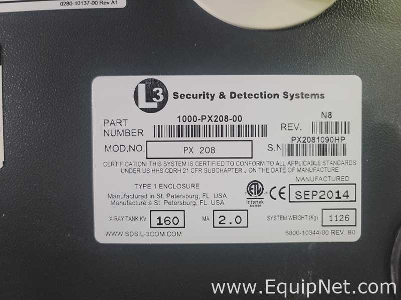 Inspeção de Raios-X L3 communications xray  PX 208