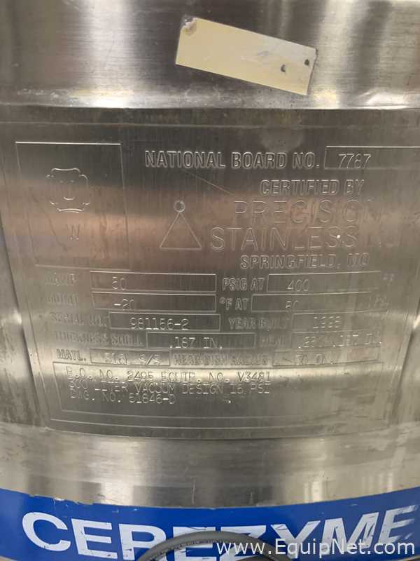 Precision Stainless 300 Liter Insulated Mobile Mixing Tank - V-3481