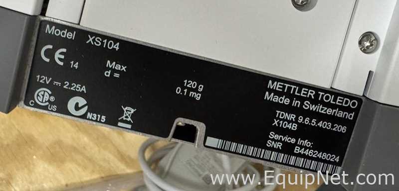 Mettler Toledo XS104 Analytical Balance
