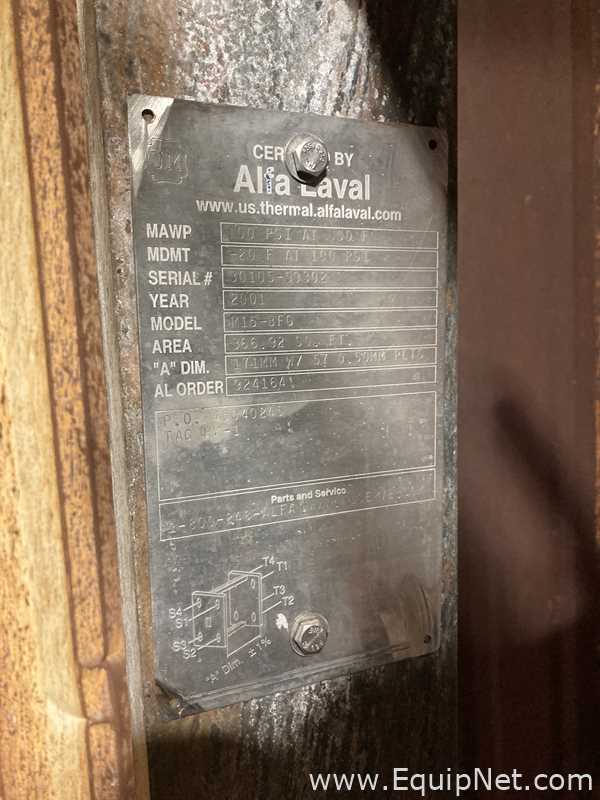 Alfa Laval M15-BFG TITANIUM 366.92 Sq. Ft. Plate Heat Exchanger  M-15