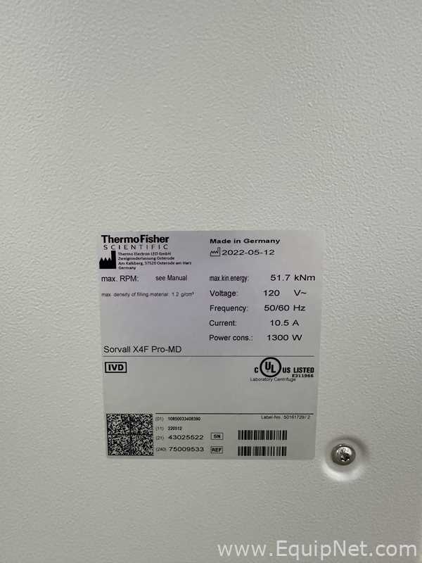 Centrífuga para laboratorio Thermo Fisher Scientific Sorvall X4F Pro-MD