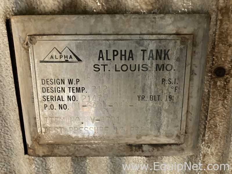 Alpha Tank Approx. 15000 Gallon 316L Stainless Steel Tank  V-4701