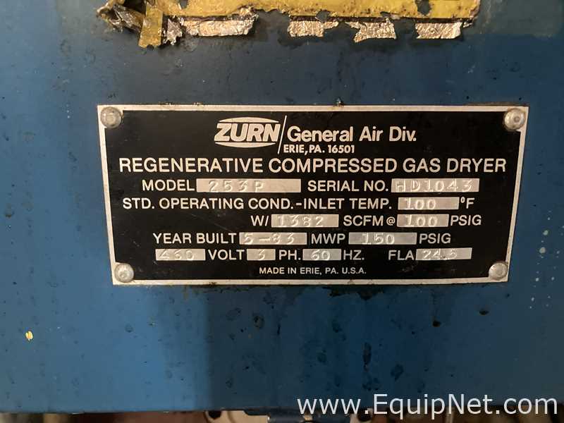 Zurn 253P Regenerative Compressed Gas Twin Air Dryer System    F-4703E and W