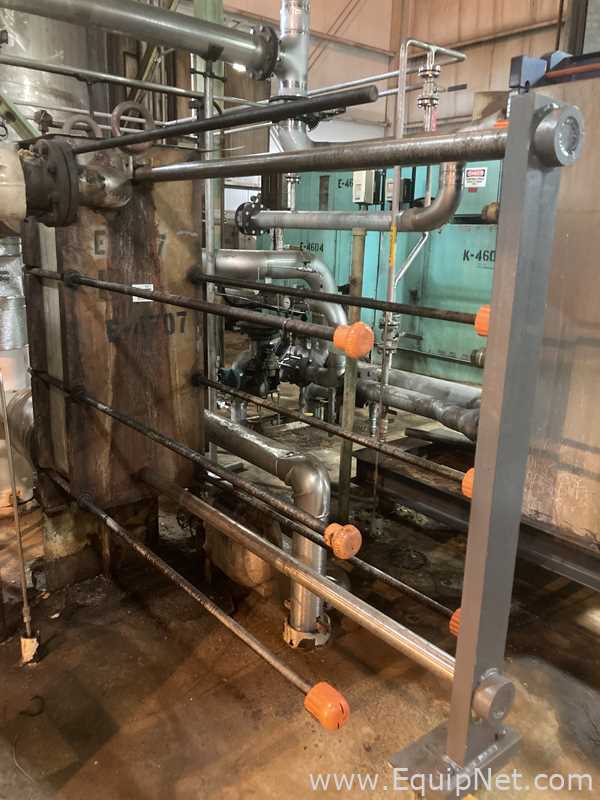 Alfa Laval Stainless Steel Plate And Frame Heat Exchanger Approximately 1000 Sq. Ft. E-4707