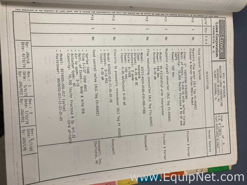 Evaporador Acero inoxidable Luwa-SMS GmbH LN-1800