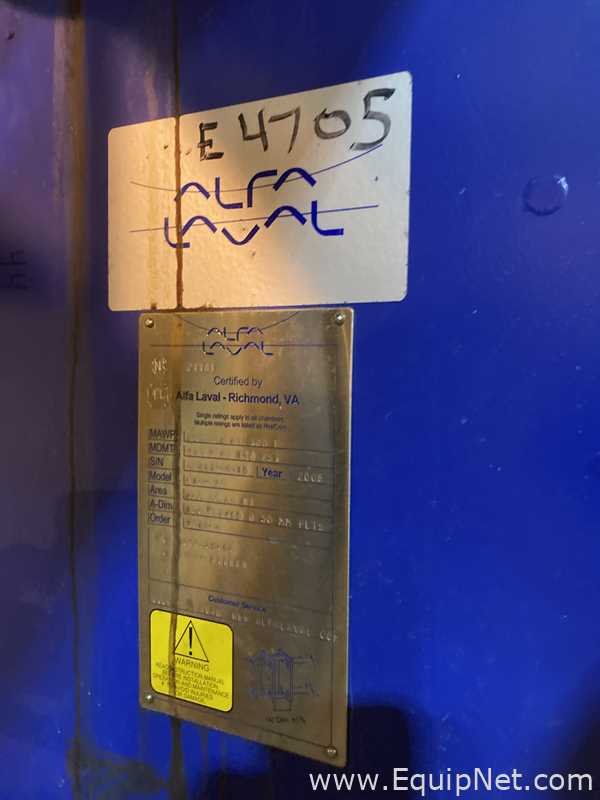 Alfa Laval M15-MFG Stainless Steel Plate and Frame Heat Exchanger 280.30 Sq. Ft. Area  E-4705