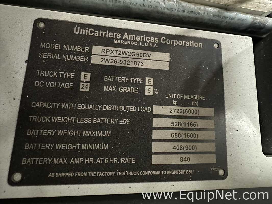 Empilhadeira UniCarriers Americas Corporation RPXT2W2G60BV