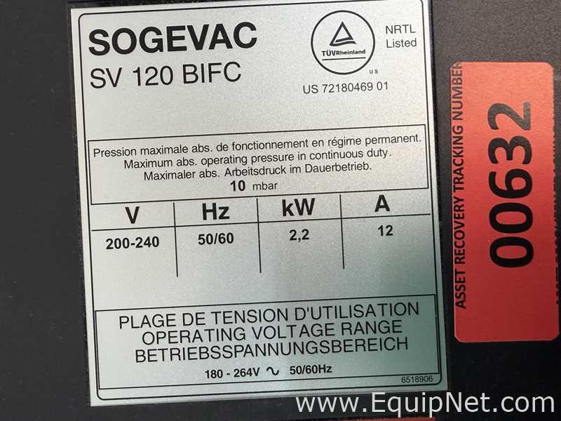 Bomba de Vacío Leybold SOGEVAC SV120BIFC 960563V3002