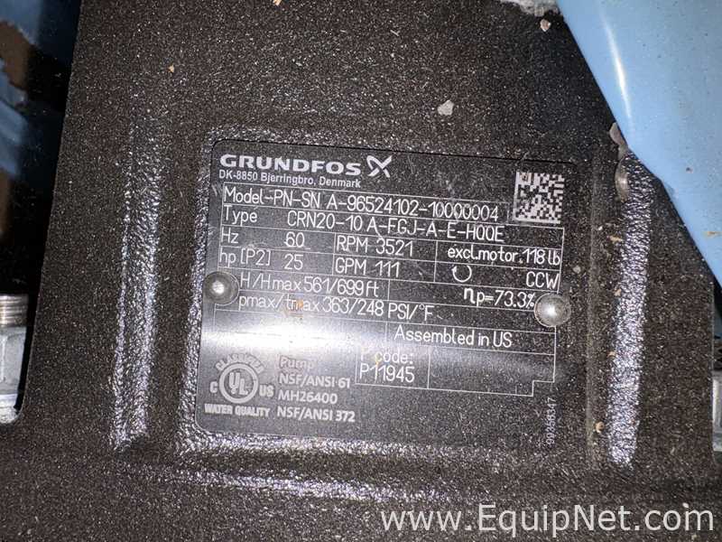 Bomba Centrífuga Grundfos PN Type CRN20-10 A-FGJ-A-E-HQQE. Sem Uso