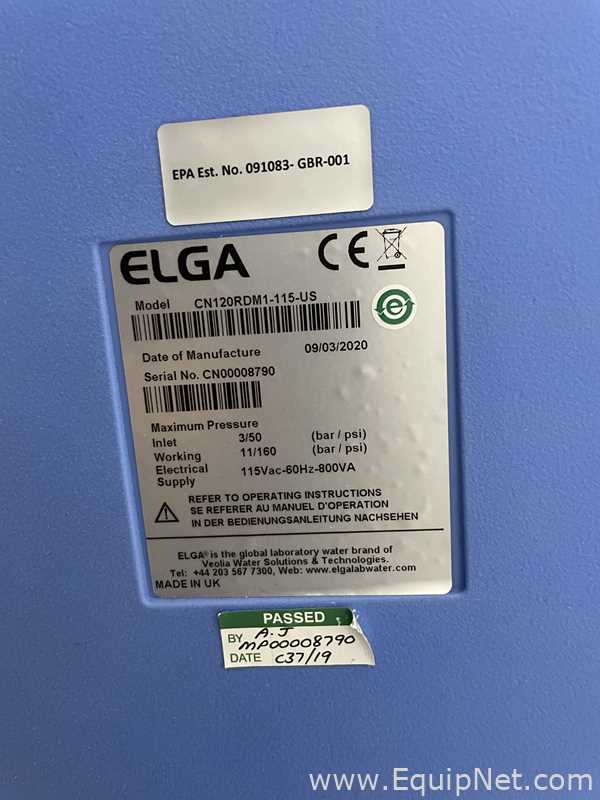 Elga CN120RDM1-115-US Water Purification and Still System