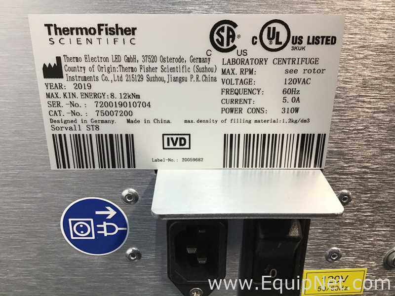 Centrífuga para laboratorio Thermo Fisher Scientific Sorvall ST 8