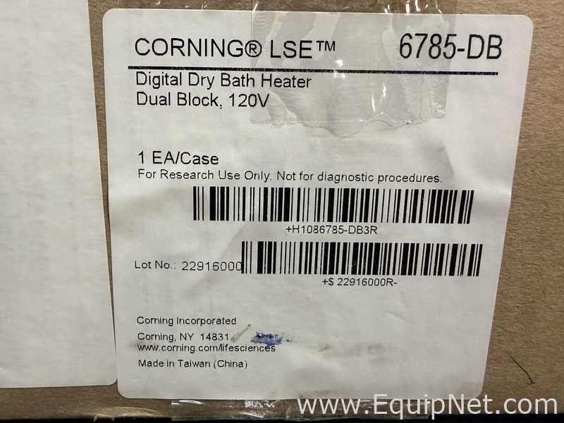 Lot of 3 Unused Corning Digital Dual Block Dry Bath Heaters With Heat Blocks