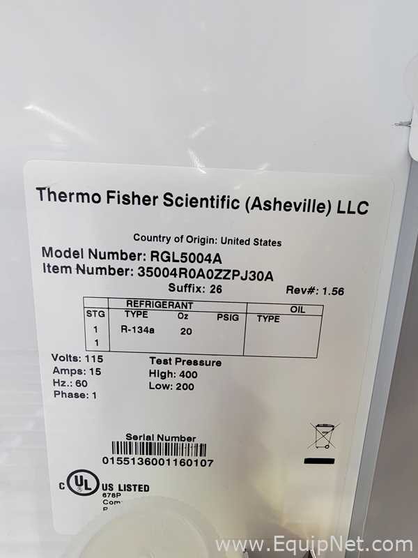 Refrigeradores Thermo Fisher Scientific RGL5004A