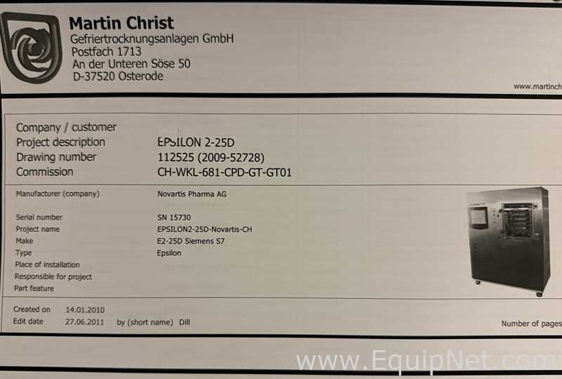 Christ Epsilon 2-25 D Freeze Dryer