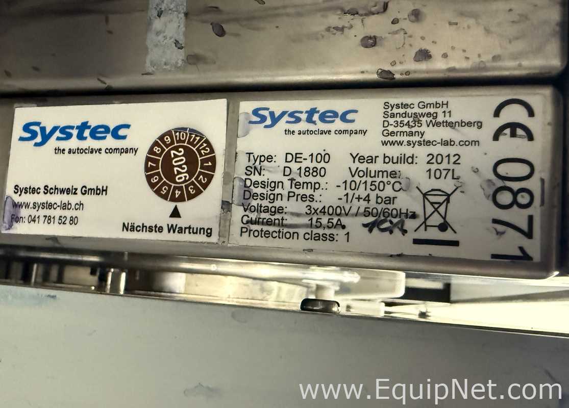Systec DE-100 Horizontal Autoclave