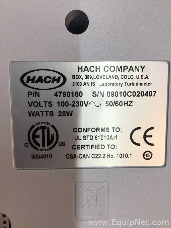 Hach 2100AN IS Turbidimeter