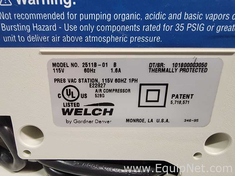 Lote de 2 Bomba de Vacío Welch 2511B-01