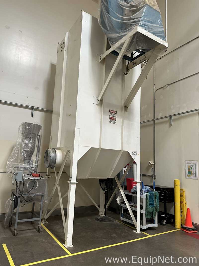Industrial Dust Collector System with Hopper and Top-Mounted Blower