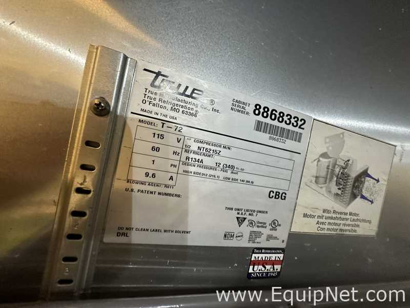 Lote de 2 Refrigeradores True Manufacturing Co.Inc. T-72