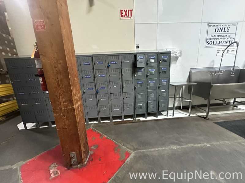 Lot of 4 15-Door Metal Storage Lockers