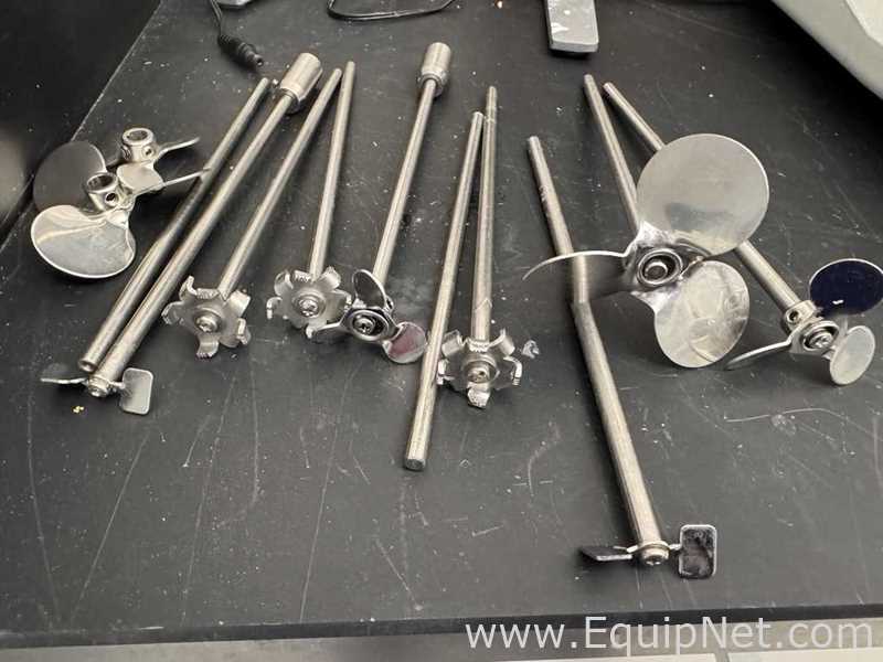 Lot of Caframo Miscellaneous Stainless Steel Overhead Mixer Shafts and Impeller Heads