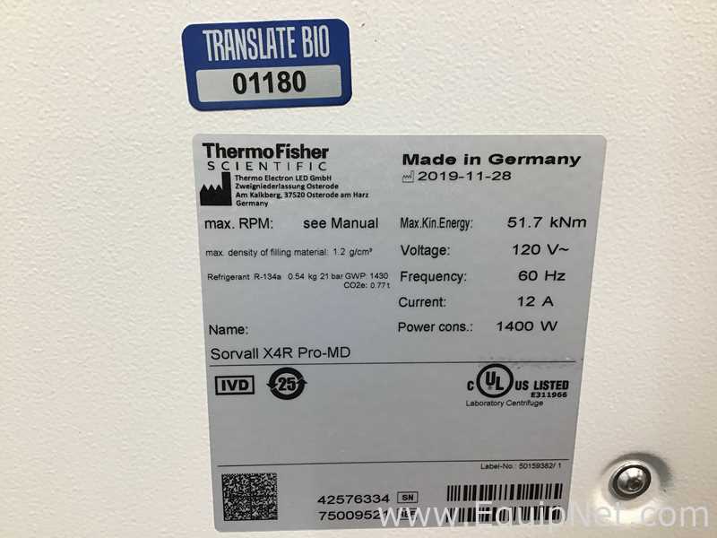 Thermo Fisher Scientific Sorvall X4R Pro-MD Laboratory Centrifuge