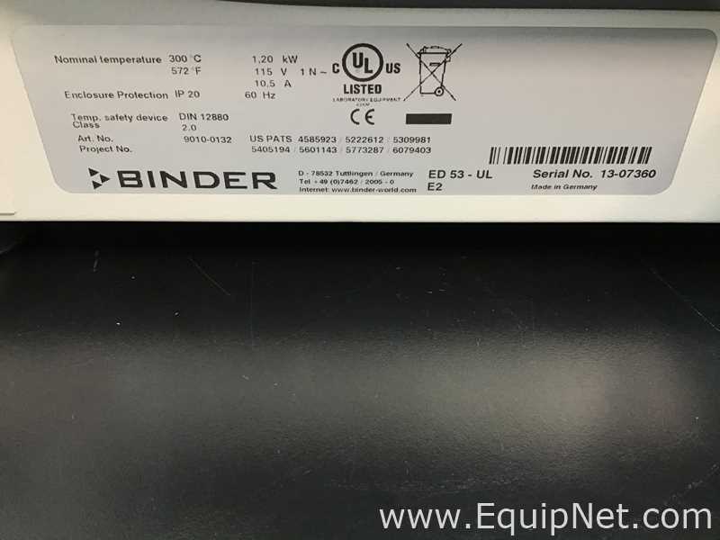 Binder Series FD Classic Drying And Heating Chamber