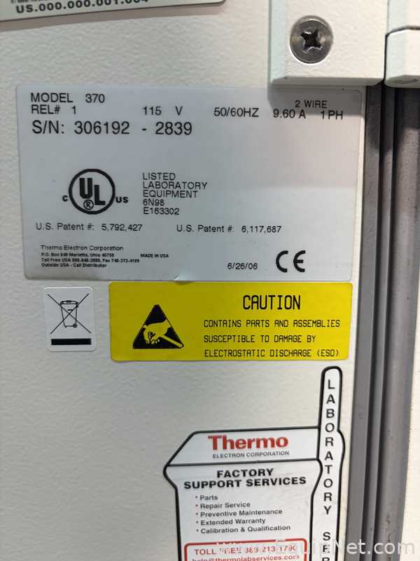 Thermo Electron Corporation 370 Incubator